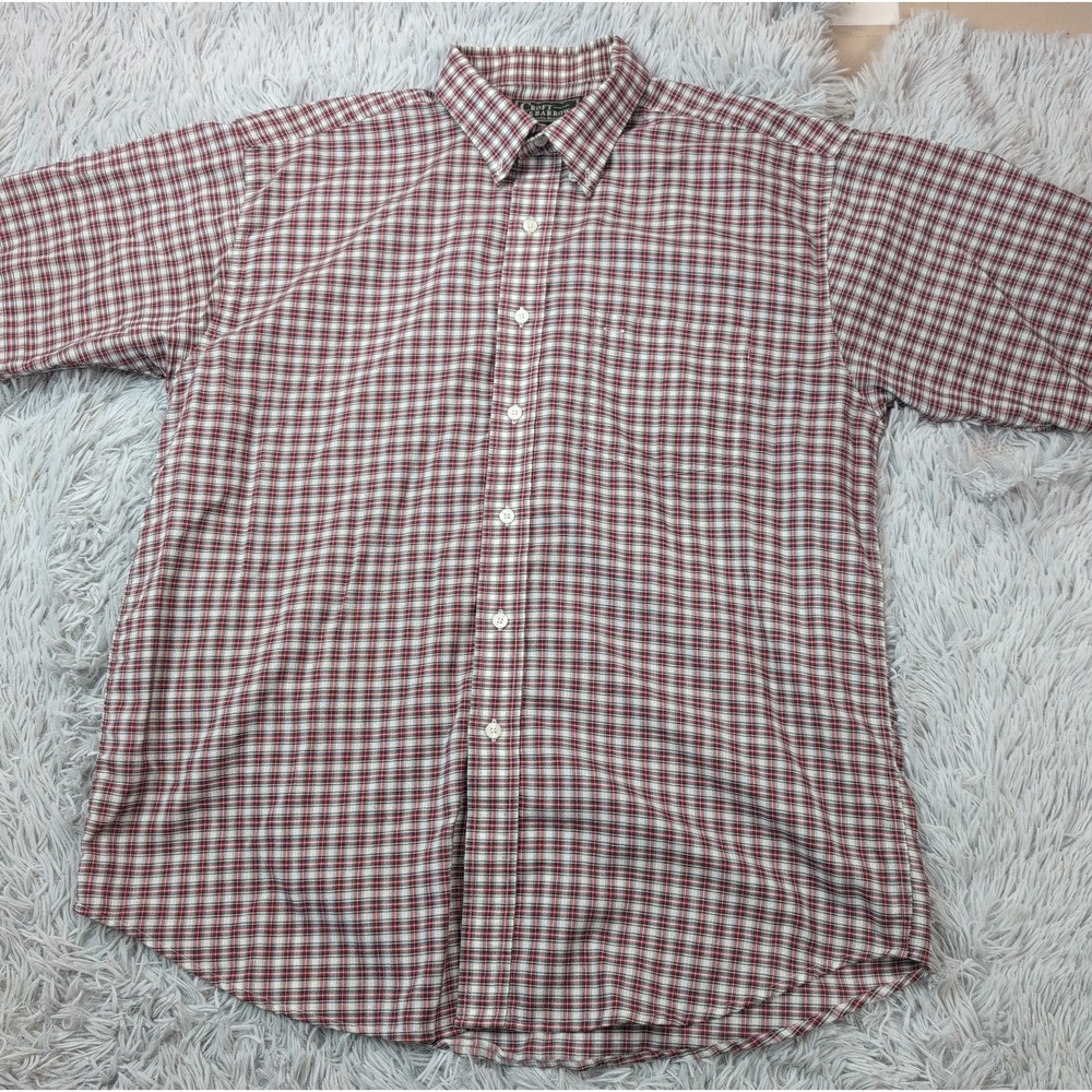 Croft & Barrow Shirt Mens L Plaid Button Up Wrinkle Resistant Pocket Comfort